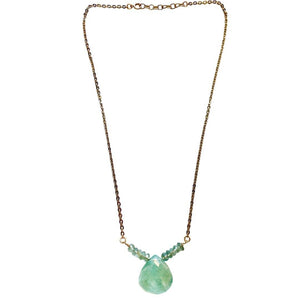 Aquamarine Gold Short Necklace - Irit Sorokin Designs Jewelry
