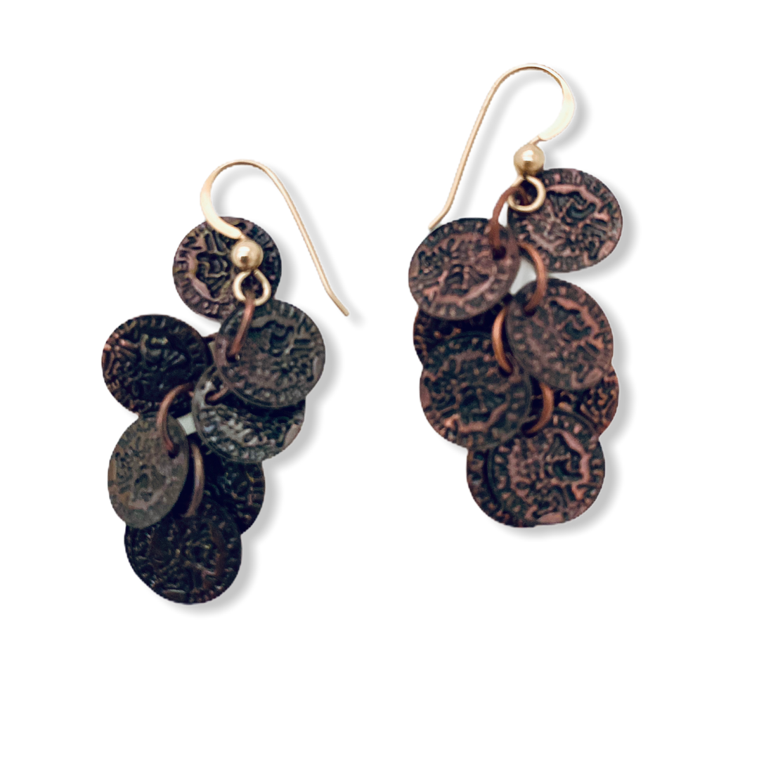 Gold coin 2025 earrings design