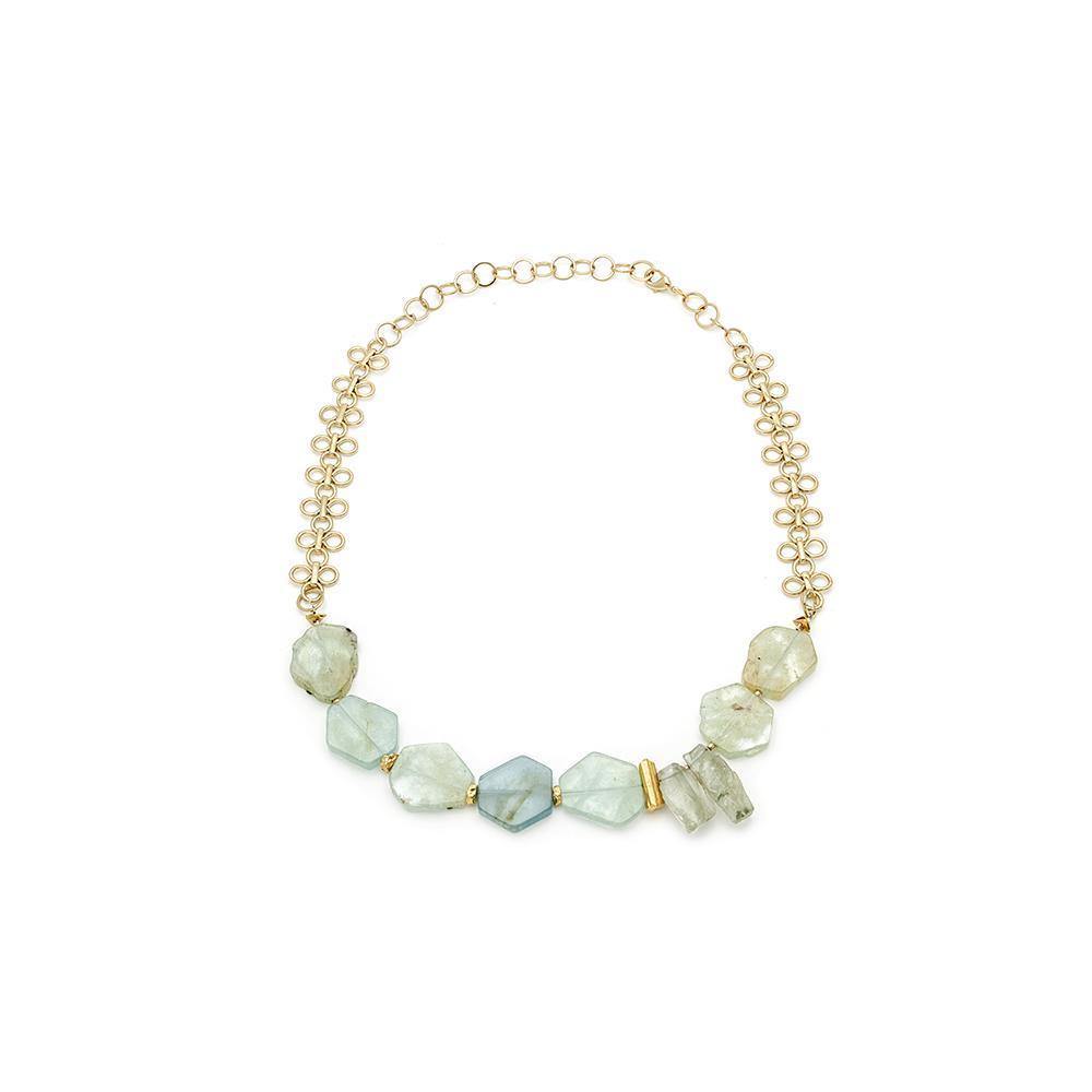 Aquamarine And prasiolite Necklace - Irit Sorokin Designs Jewelry