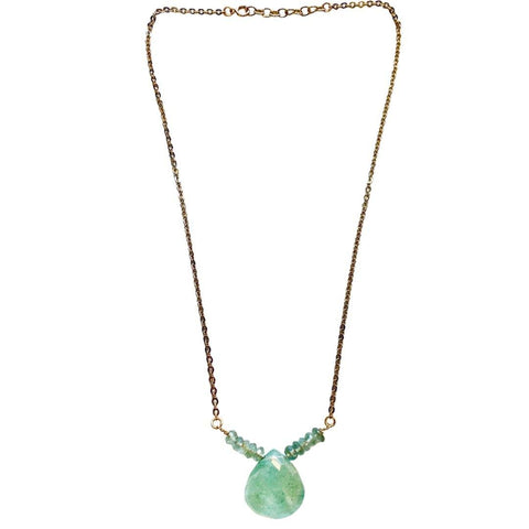 Aquamarine Gold Short Necklace - Irit Sorokin Designs Jewelry