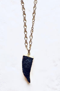 Black Agate Druzy Necklace - Irit Sorokin Designs Jewelry