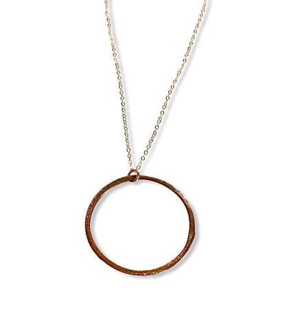 Circle Pendant Gold Short Necklace - Irit Sorokin Designs Jewelry