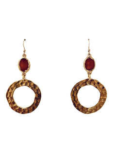 Coral Dangle Hoop Earrings - Irit Sorokin Designs Jewelry