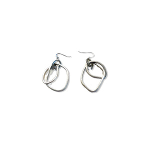 Double Hoop Silver Earrings - Irit Sorokin Designs Jewelry