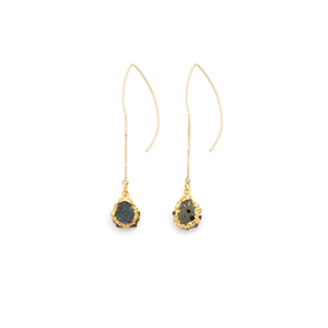 Double-sided Pyrite Gold Earrings - Irit Sorokin Designs Jewelry