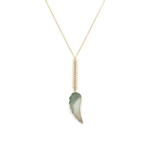 Druzy Angel Wing Necklace - Irit Sorokin Designs Jewelry