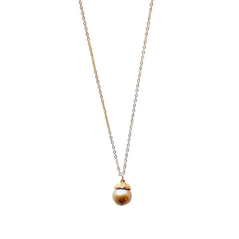 Fresh Water Pearl Gold Necklace - Irit Sorokin Designs Jewelry