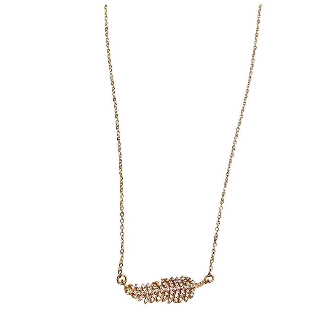 Gold Leaf Sparkle Necklace - Irit Sorokin Designs Jewelry