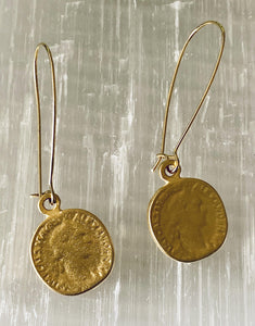 Gold Roman Coin Earrings - Irit Sorokin Designs Jewelry