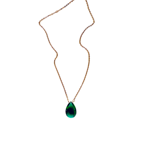 Green Topaz Gold Necklace - Irit Sorokin Designs Jewelry