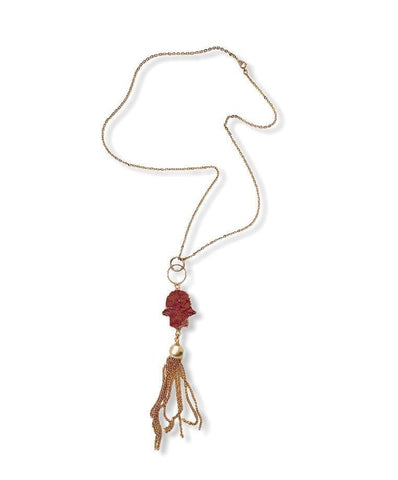 Hamsa Tassel Necklace - Irit Sorokin Designs Jewelry