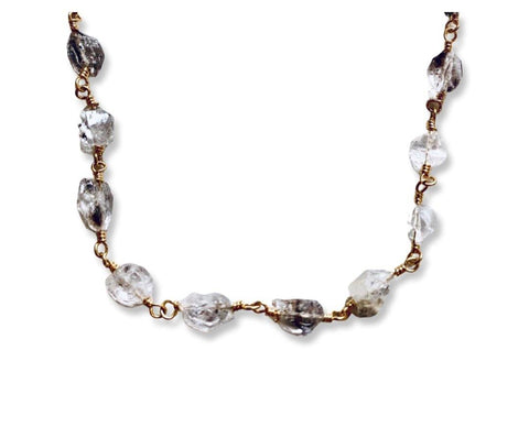 Herkimer Diamond Short Gold Necklace - Irit Sorokin Designs Jewelry