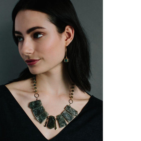 Labradorite Statement Artisan Necklace - Irit Sorokin Designs Jewelry