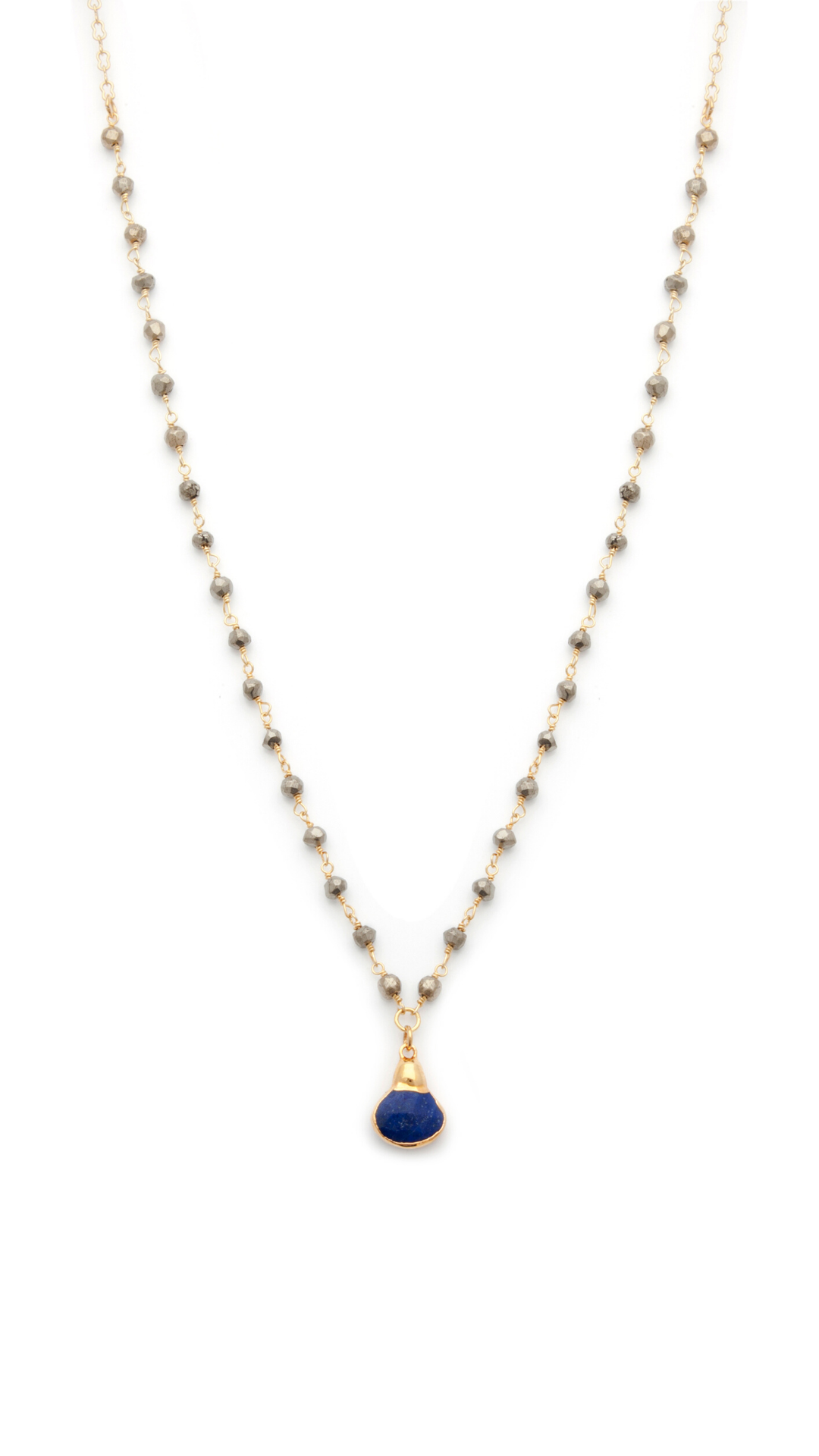Lapis Lazuli and Pyrite Gold Filled Necklace - Irit Sorokin Designs Jewelry