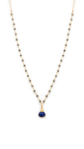 Lapis Lazuli and Pyrite Gold Filled Necklace - Irit Sorokin Designs Jewelry