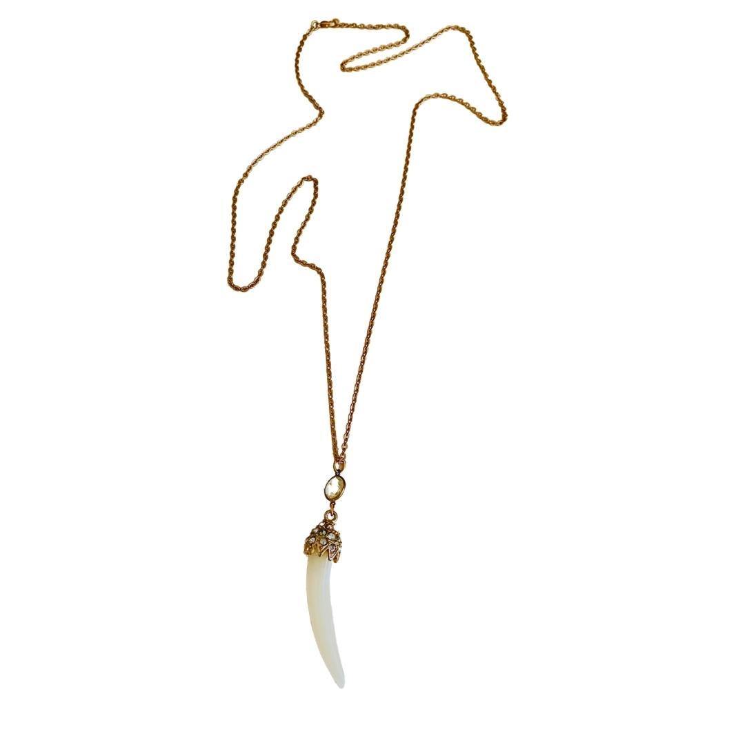 Long Vintage Style Horn Necklace - Irit Sorokin Designs Jewelry