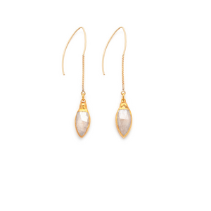 Moonstone Teardrop Gold Earrings - Irit Sorokin Designs Jewelry