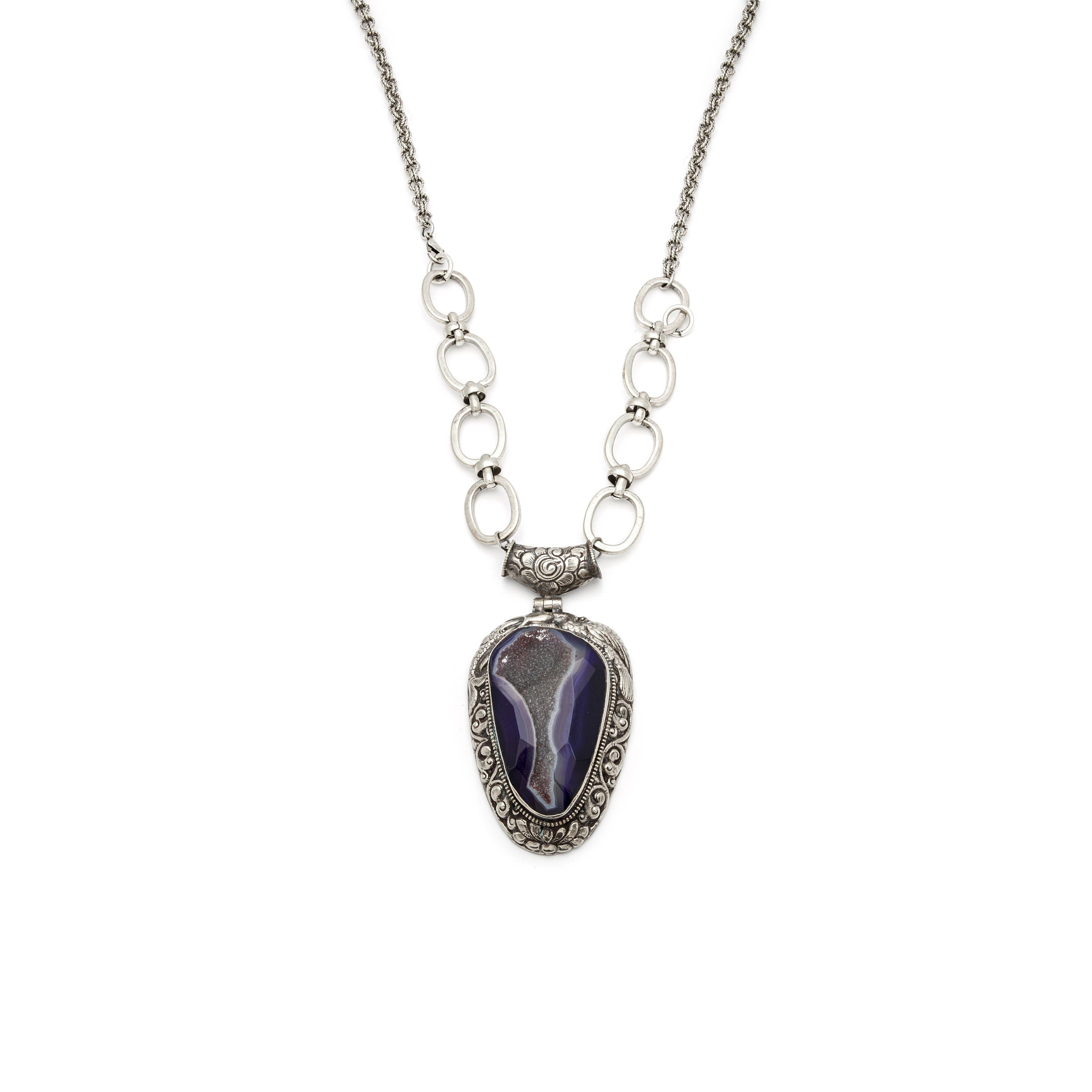 Nepalese Agate Geode Necklace - Irit Sorokin Designs Jewelry