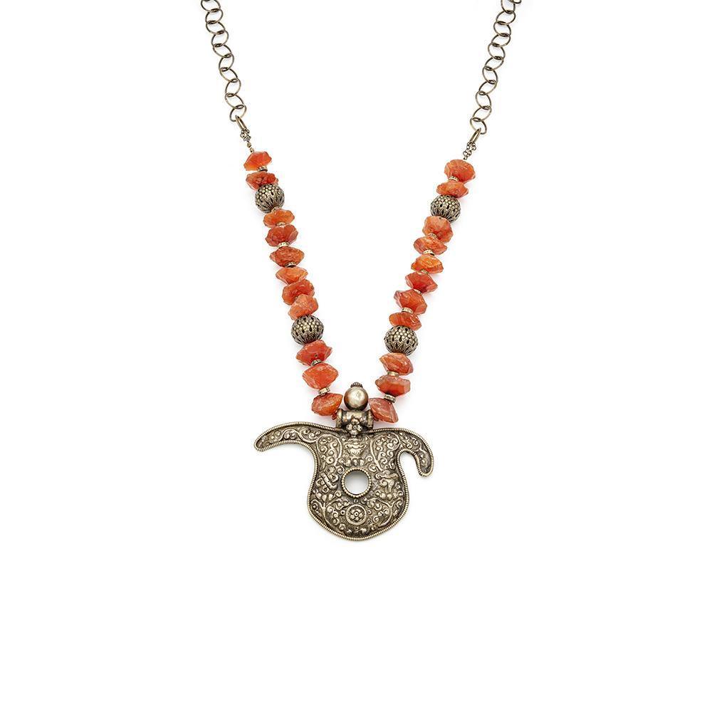Nepalese Beaded Pendant Necklace - Irit Sorokin Designs Jewelry