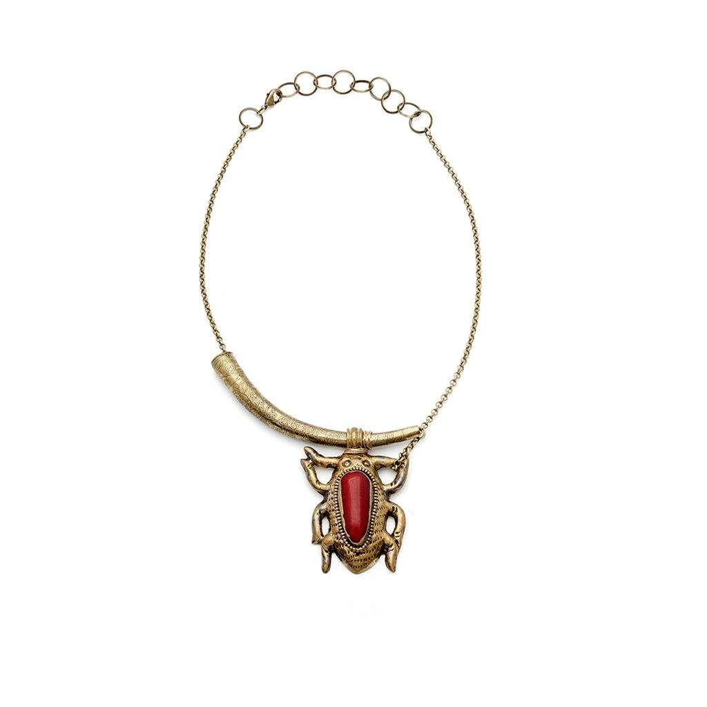 Nepalese Brass Pendant Necklace - Irit Sorokin Designs Jewelry
