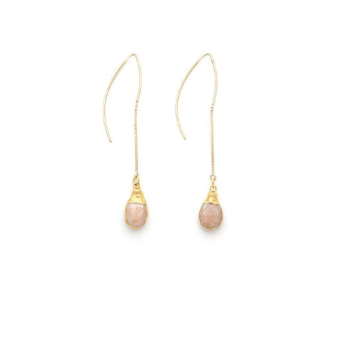 Peach Moonstone Earrings - Irit Sorokin Designs Jewelry