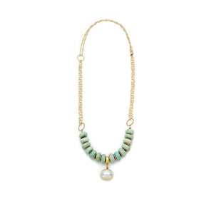 Pearl Amazonite Necklace - Irit Sorokin Designs Jewelry