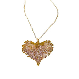 Real Cottonwood Leaf gold-filled Necklace - Irit Sorokin Designs Jewelry