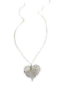 Real Cottonwood Leaf Silver Necklace - Irit Sorokin Designs Jewelry