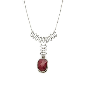Ruby Nepalese Vintage Two Sided Pendant Long Necklace - Irit Sorokin Designs Jewelry