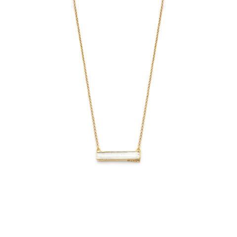 Selenite Gold Foiled Pendant Short necklace - Irit Sorokin Designs Jewelry