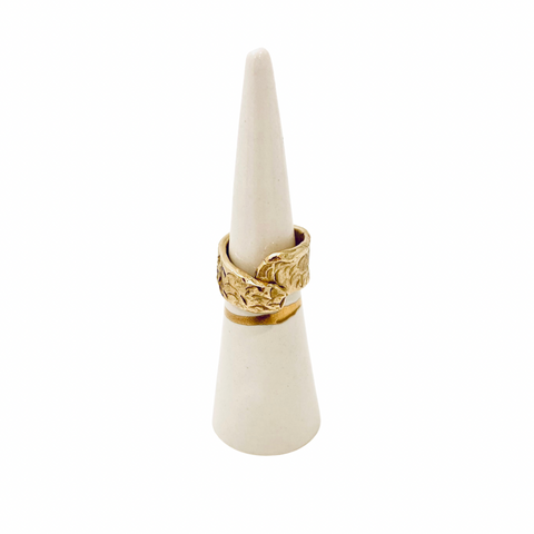 Statement Ring Bronze Wavy Texture - Irit Sorokin Designs Jewelry