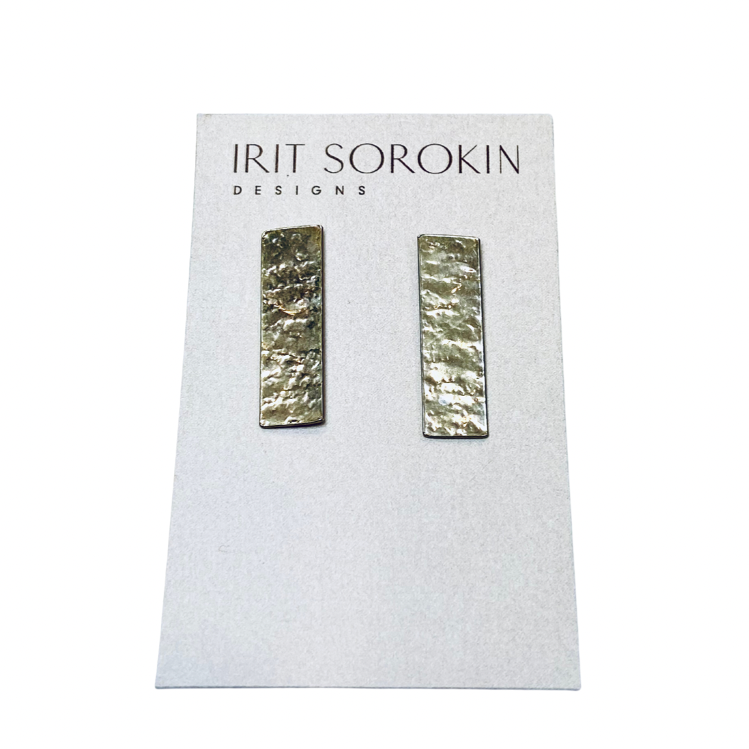 Sterling Silver Long Wavy Stud Earrings - Irit Sorokin Designs Jewelry