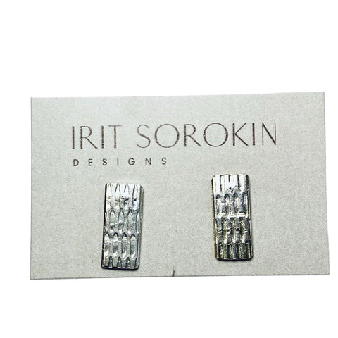 Sterling Silver Texture Stud Earrings - Irit Sorokin Designs Jewelry