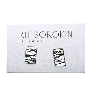 Sterling Silver Wavy Number Five Stud Earrings - Irit Sorokin Designs Jewelry