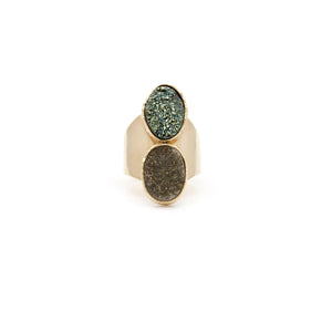 Two Druzy Ring - Irit Sorokin Designs Jewelry