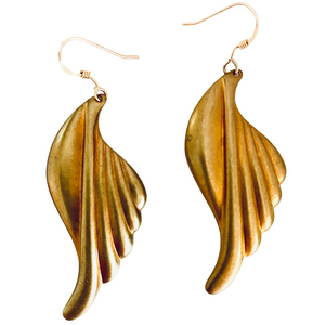 Vintage Brass Leaf Earrings - Irit Sorokin Designs Jewelry